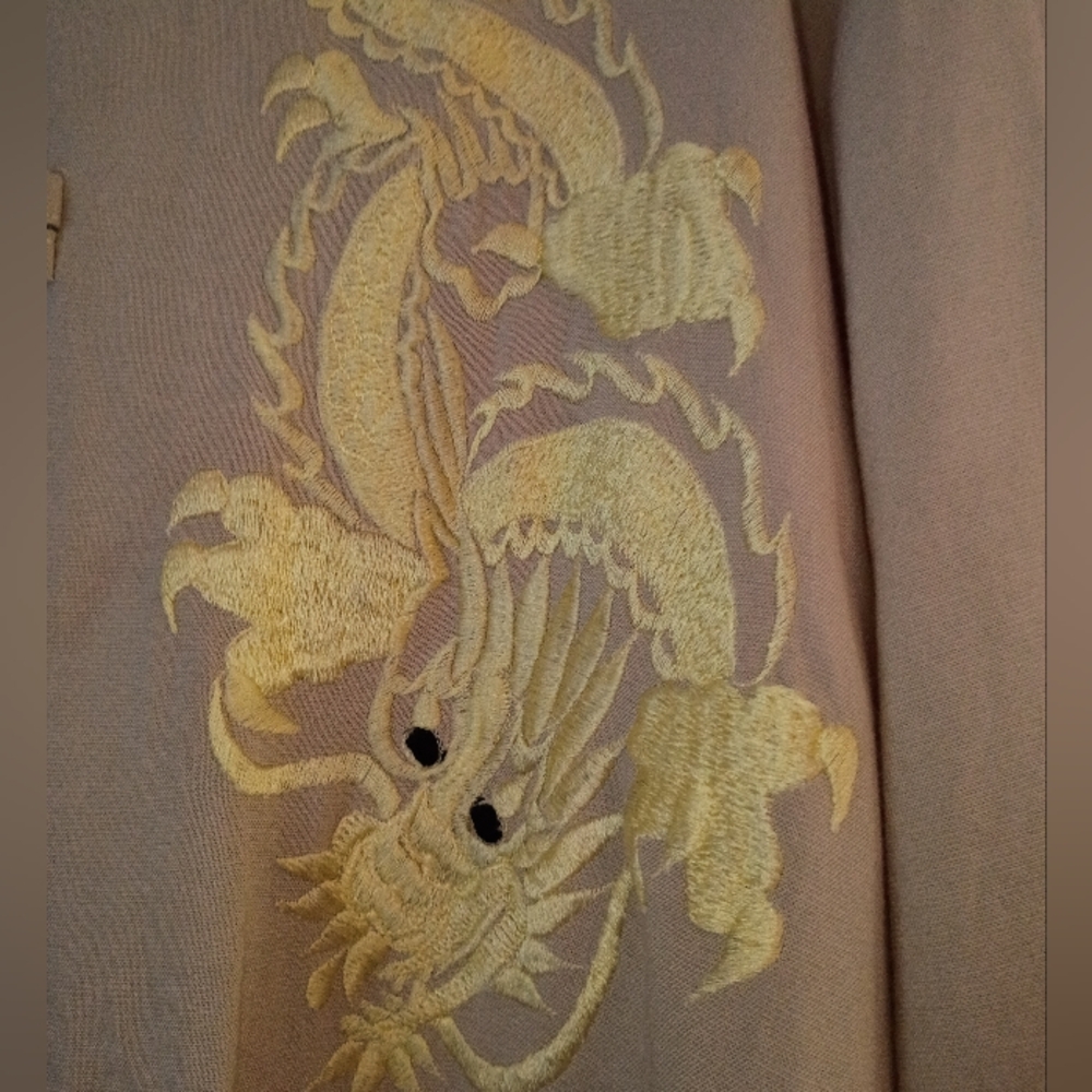 Beige Embroidered Traditional  Jacket .Pit To Put 21" - Picture 3 of 6